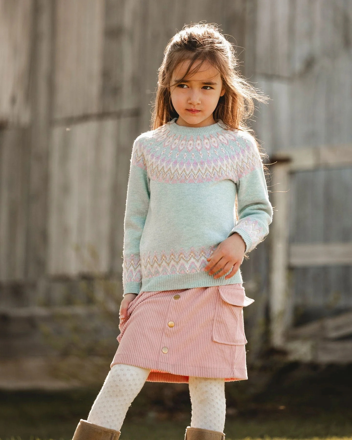 Corduroy Skirt With Cargo Pockets Dusty Pink