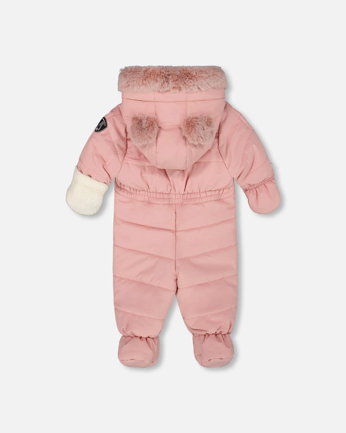 One-Piece Baby Layette Snowsuit Designed For Car Seat Dusty Pink