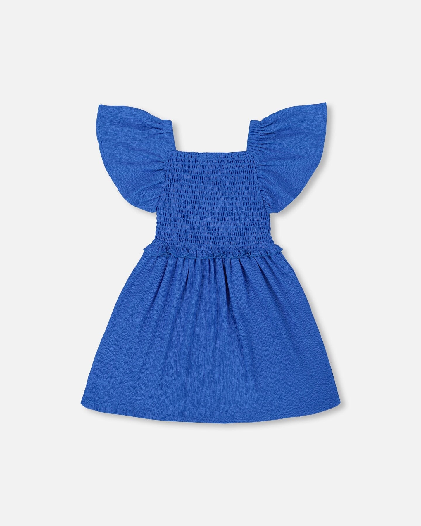 Textured Smocked Dress Royal Blue