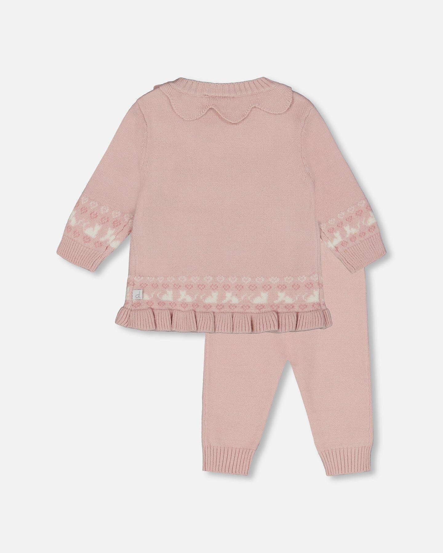 Knitted Top And Pant Set Light Pink