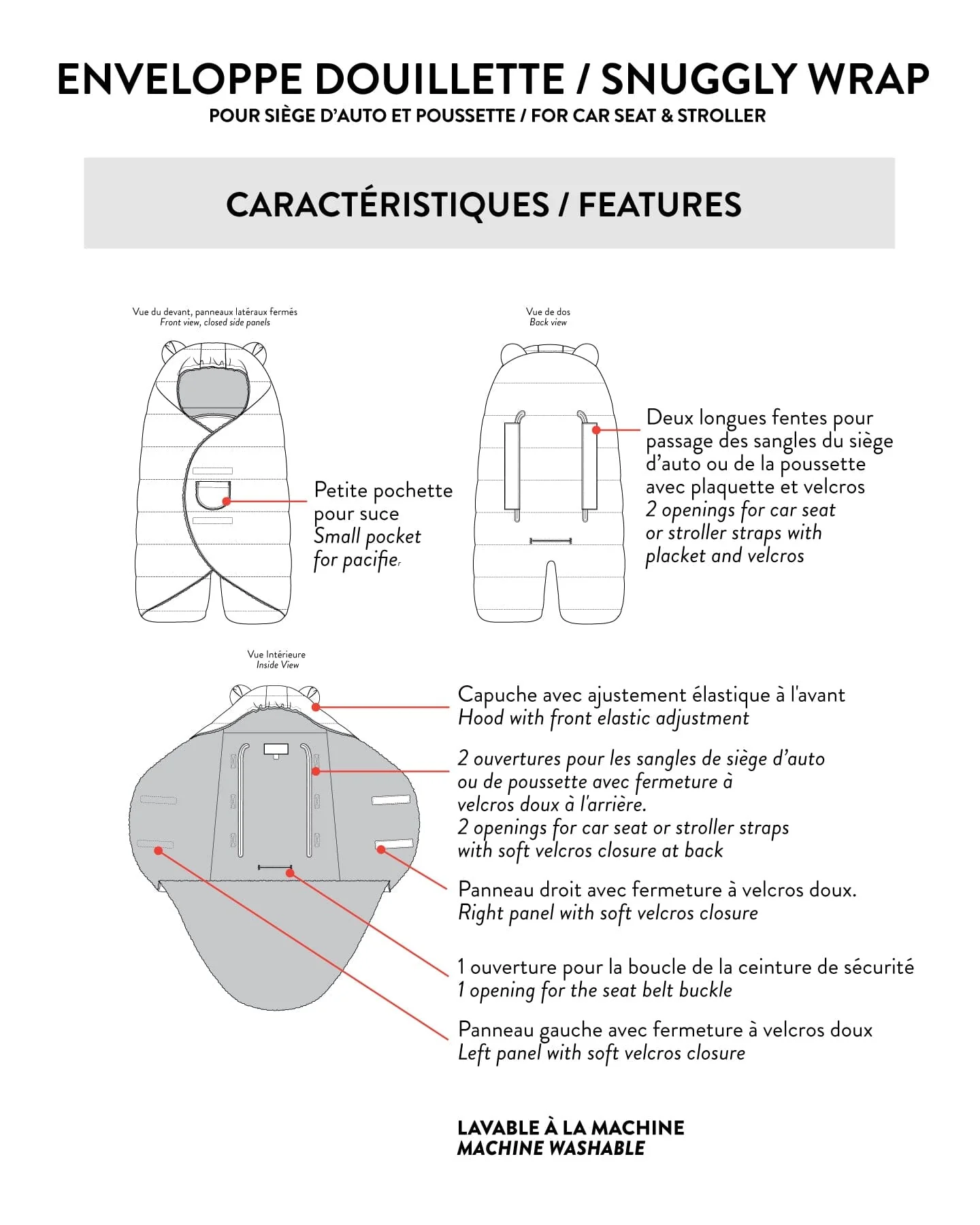 Snuggly Wrap Silver White For Car Seat And Stroller