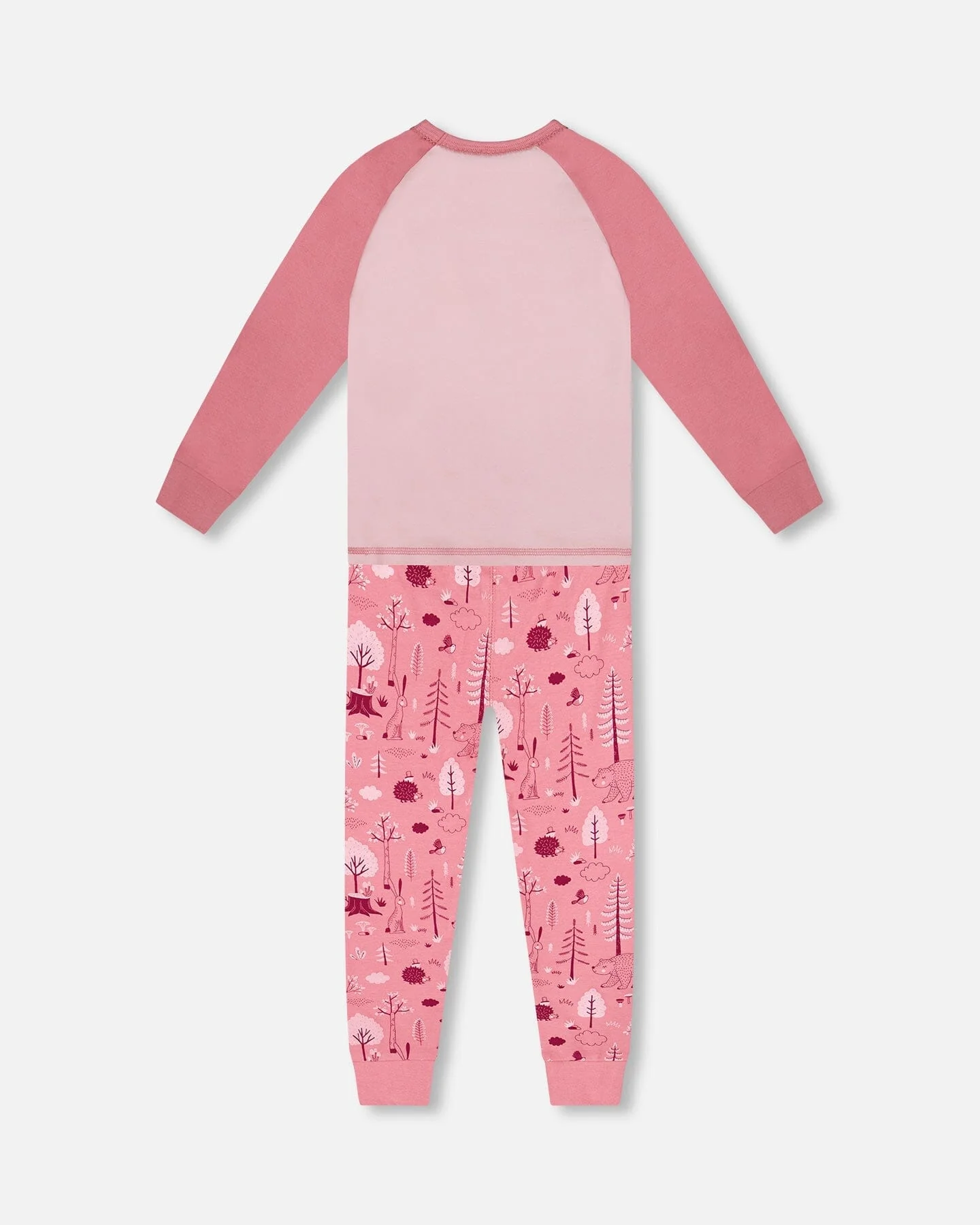 Organic Cotton Two-Piece Pajamas Pink Forest