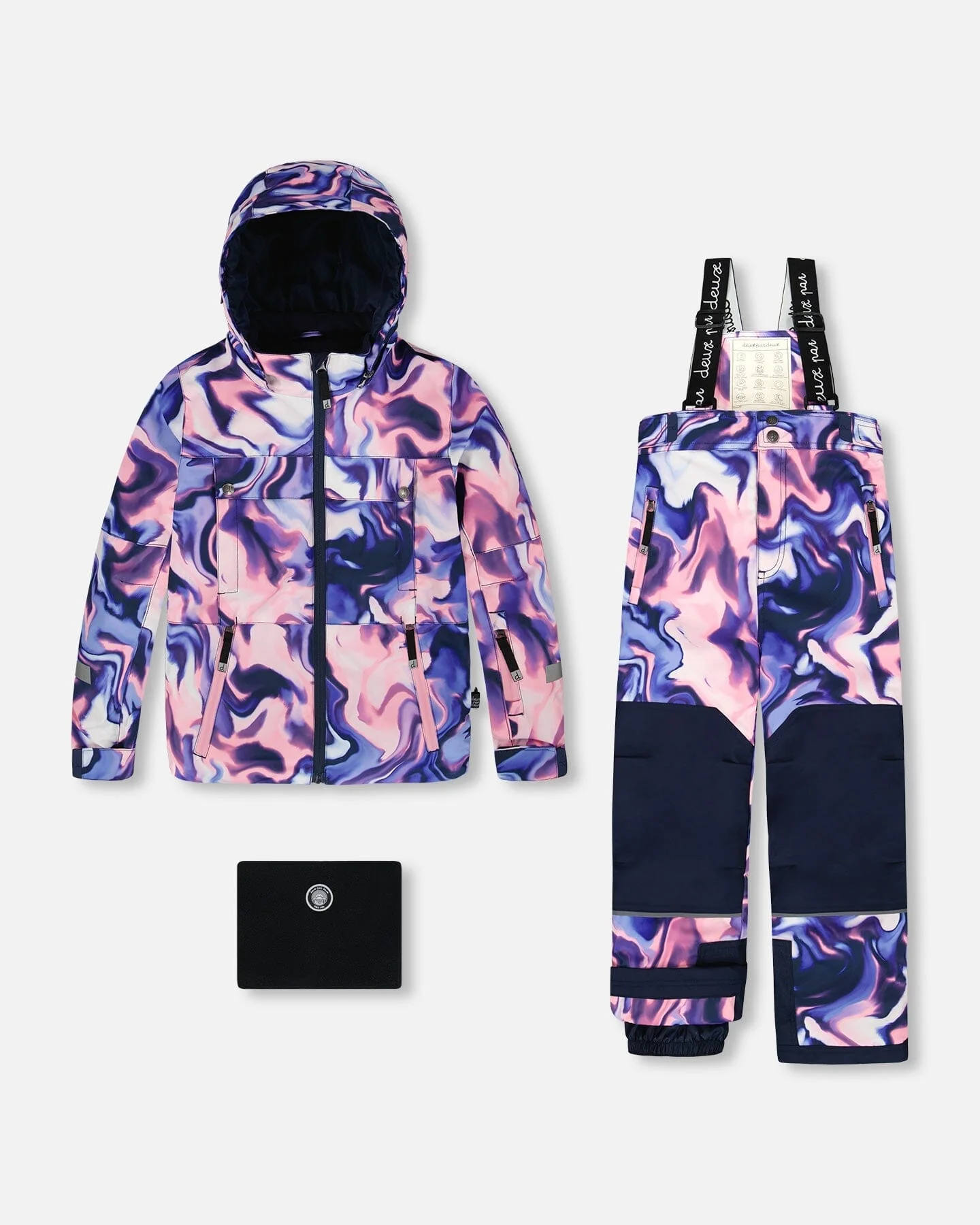 Two-Piece Teknik Snowsuit Pink And Blue Marble