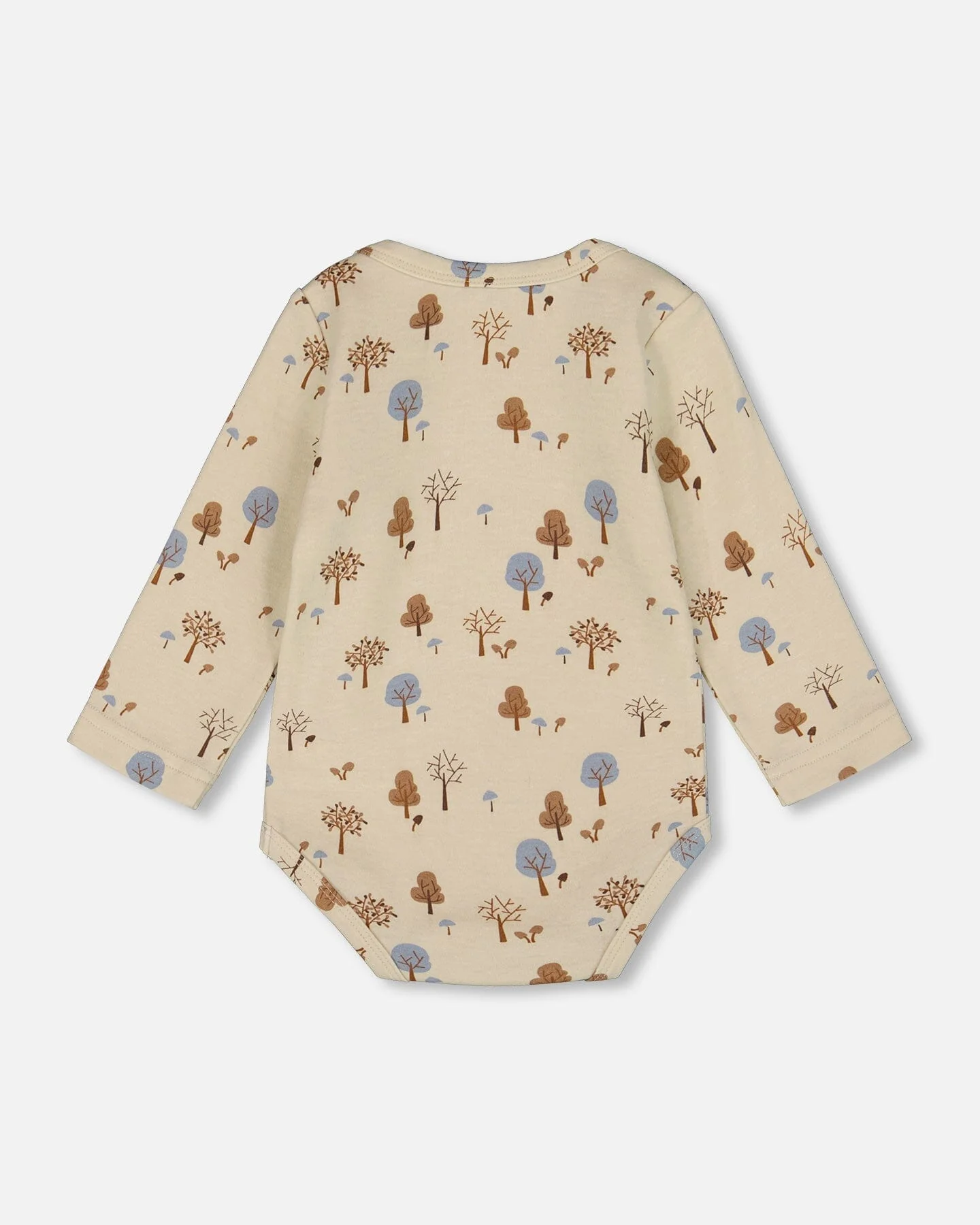 Organic Cotton Onesie Beige Tree Print