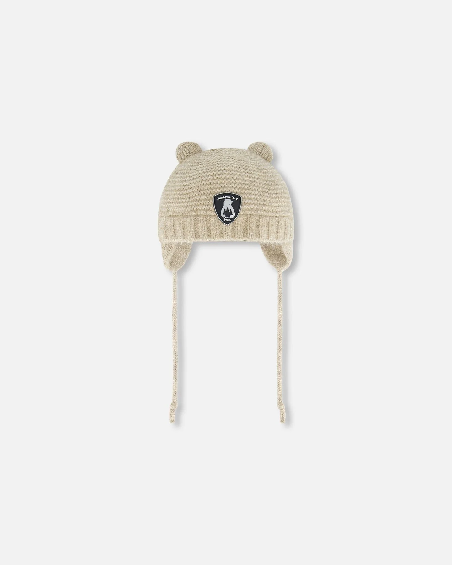 Knit Hat With Ears Beige