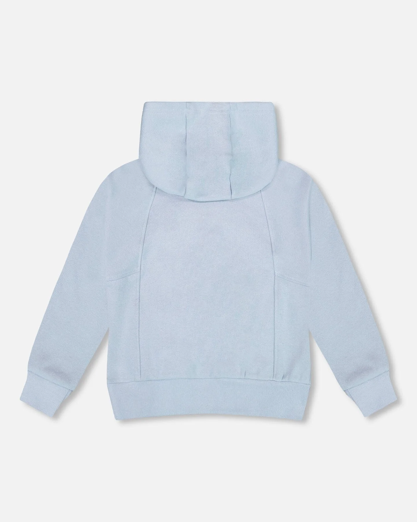 Pullover Hooded Fleece Sweatshirt With Zip Pocket Light Blue