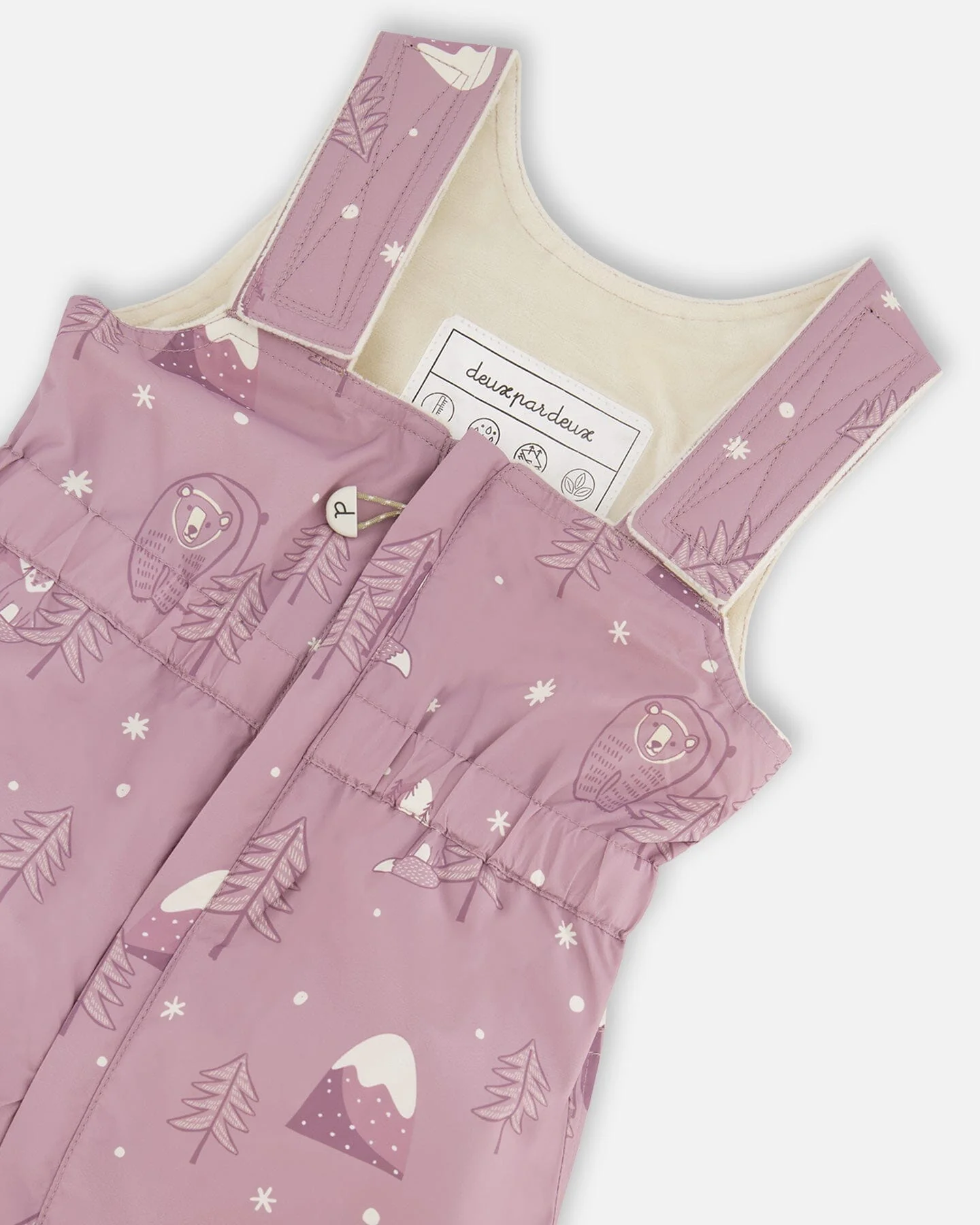 Two-Piece Baby Snug Snowsuit Purple Bear Print