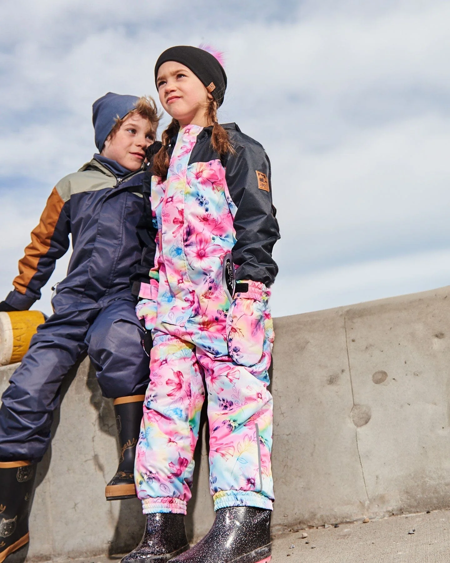 Printed Mid-Season One-Piece Outerwear Butterflies On Multicolored And Black Background