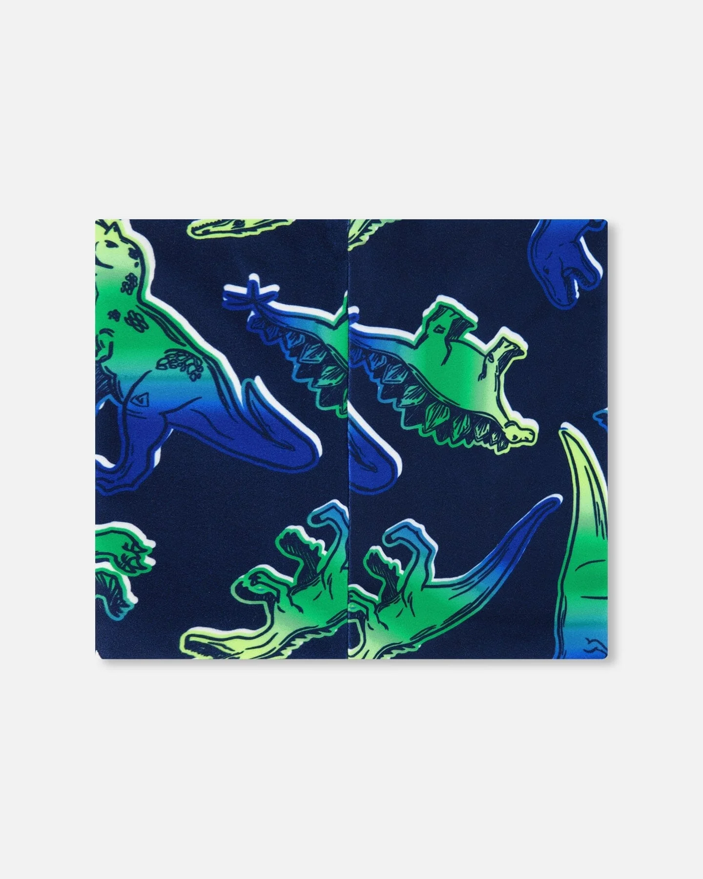 Printed Neck Tube Blue And Green Dino On Navy