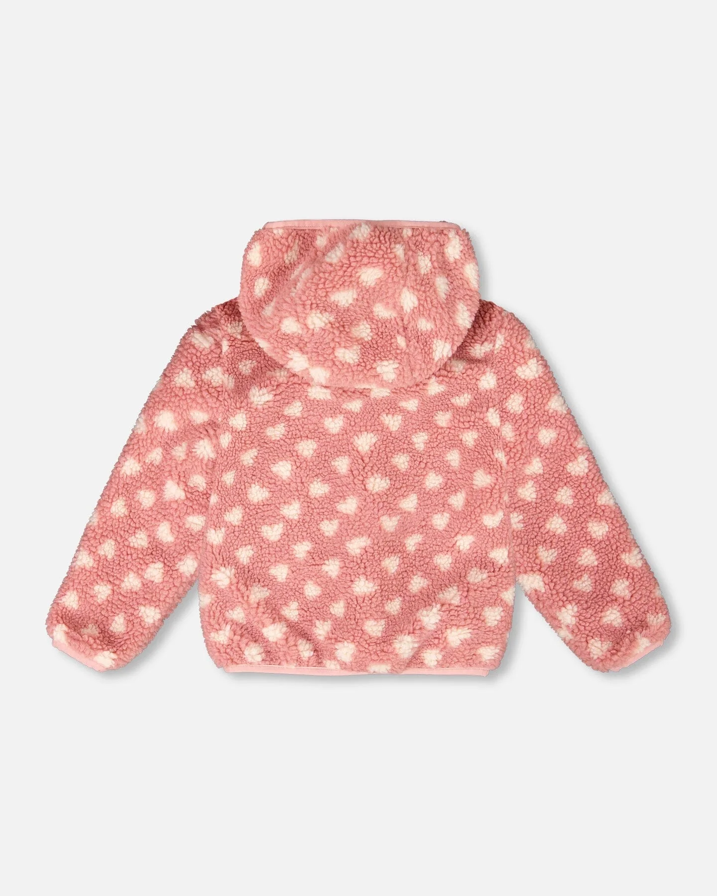 Reversible Mid-Season Sherpa Jacket Pink Heart