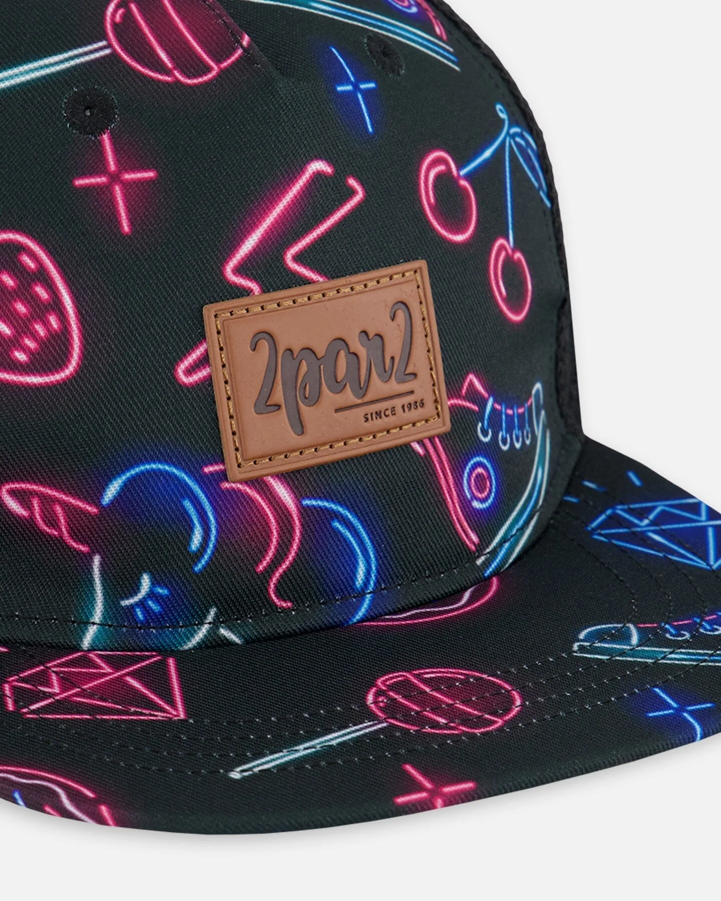 Printed Cap Black And Blue And Pink Items