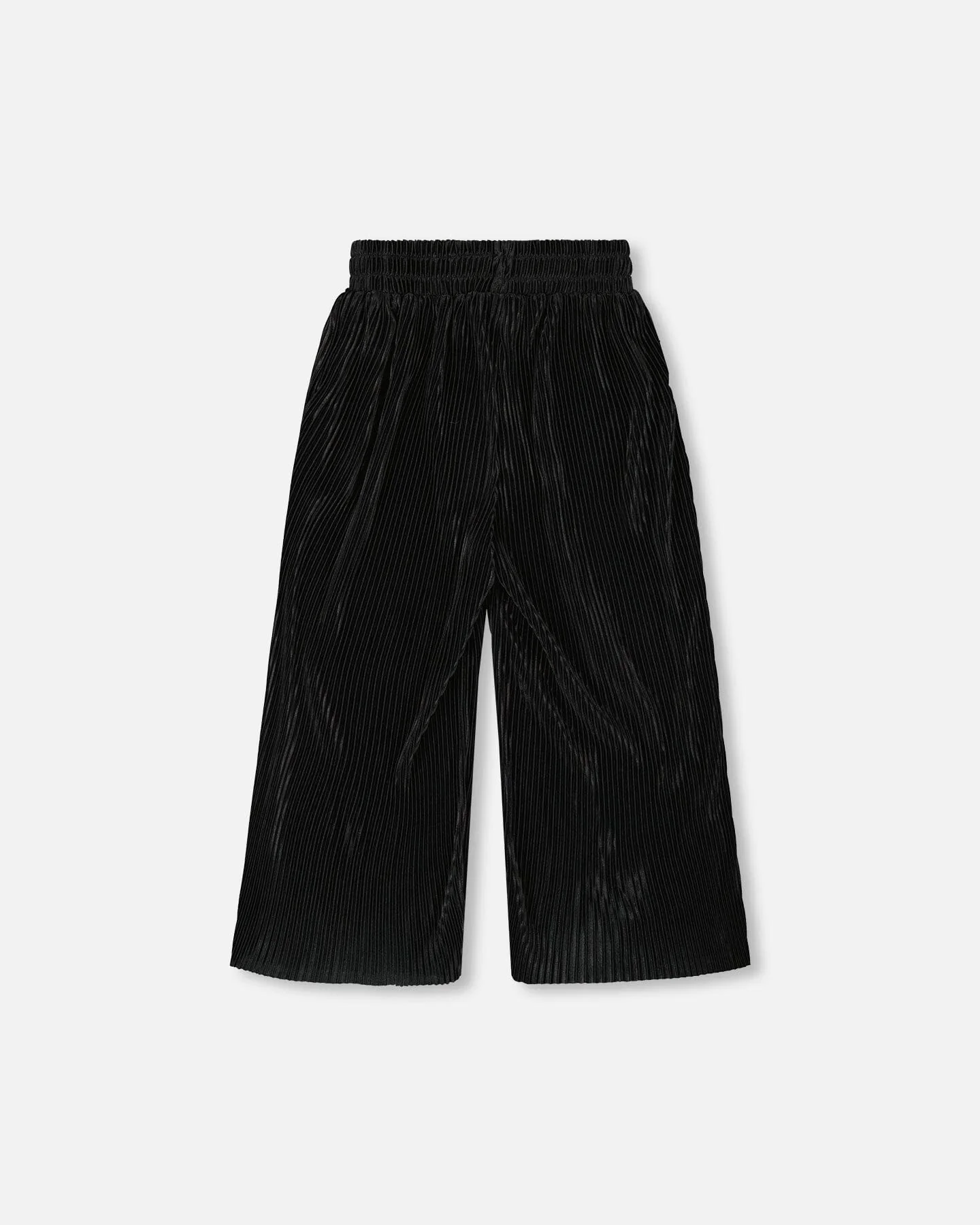 Wide Leg Pleated Pants Black