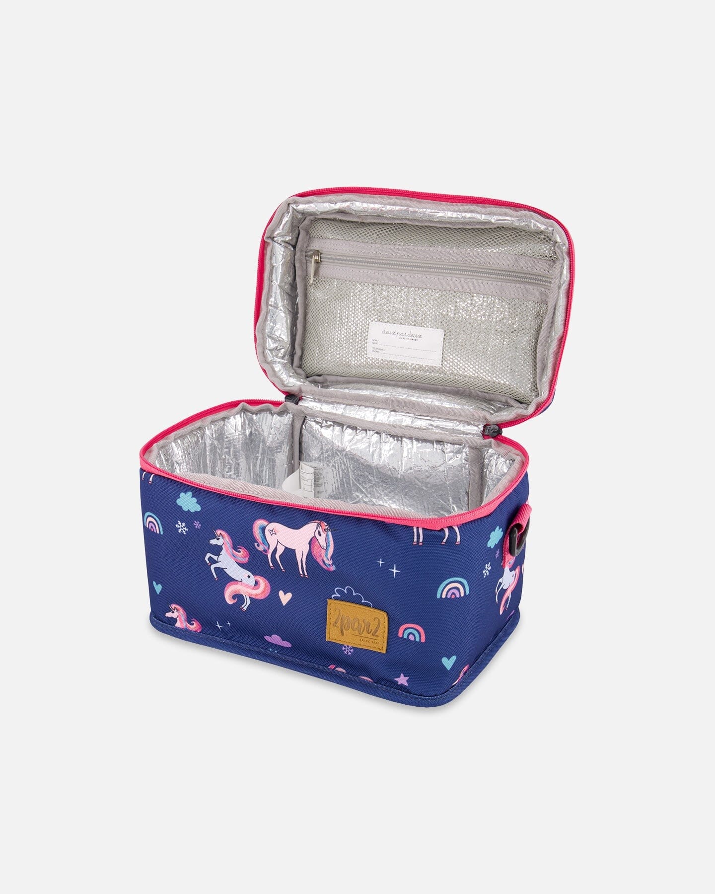 Lunch Box Navy Unicorn Print