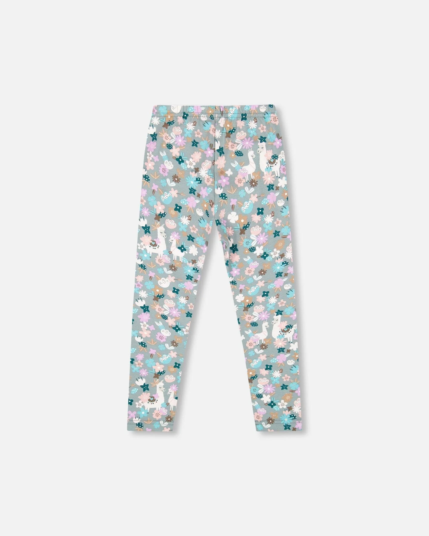 Organic Cotton Leggings Blue Llama Print