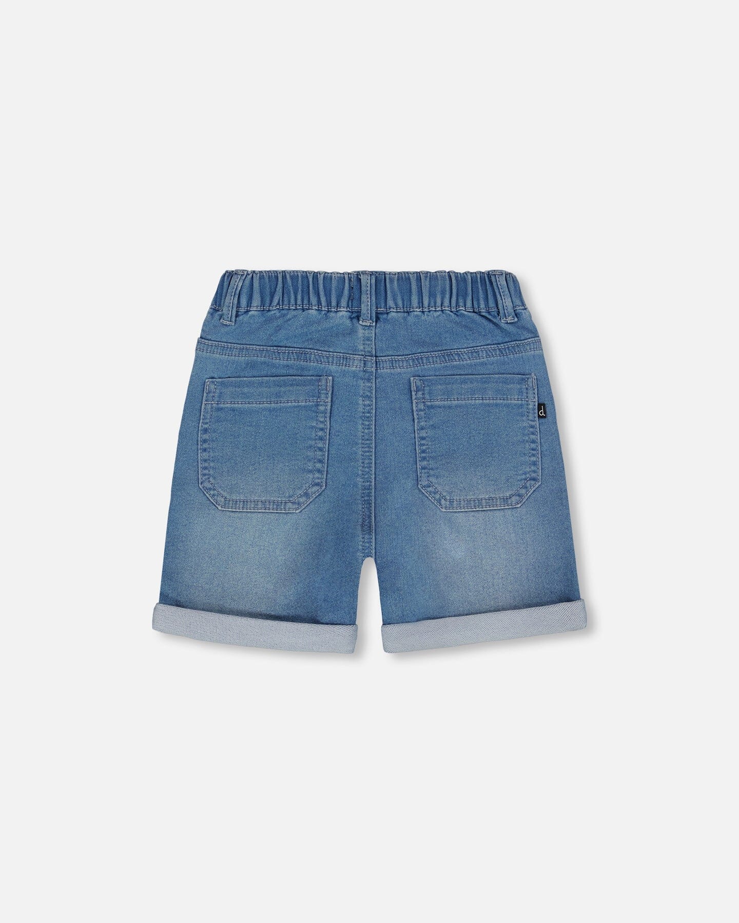 French Terry Denim Short Denim Blue