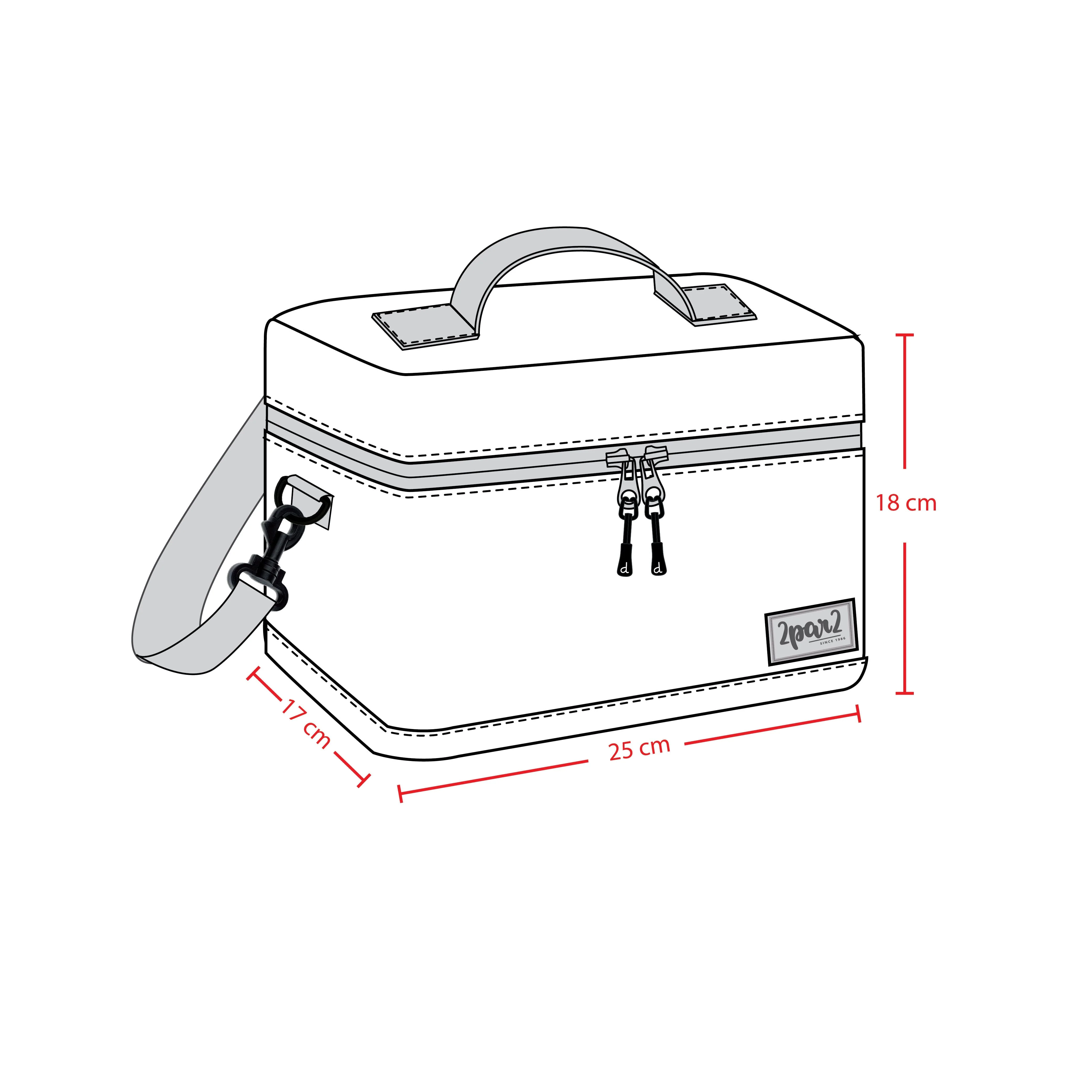 Lunch Box Black Retro Flower Print