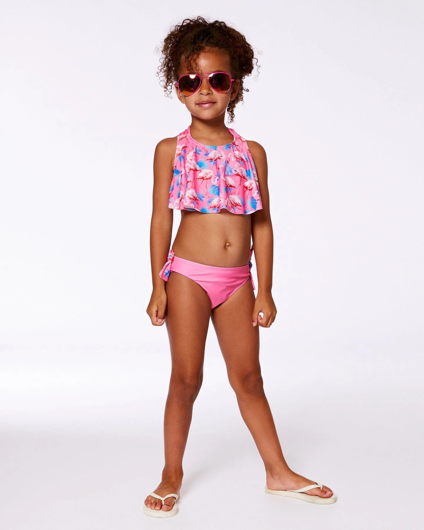 Printed Two-Piece Swimsuit Candy Pink And Pink Flamingo