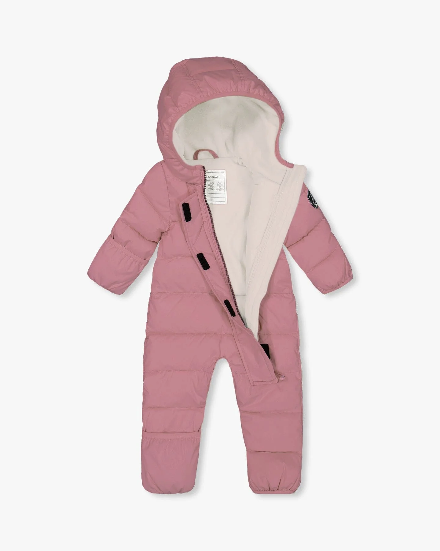 One-Piece Baby Cloud Compressible Snowsuit Designed For Car Seat Dusty Pink