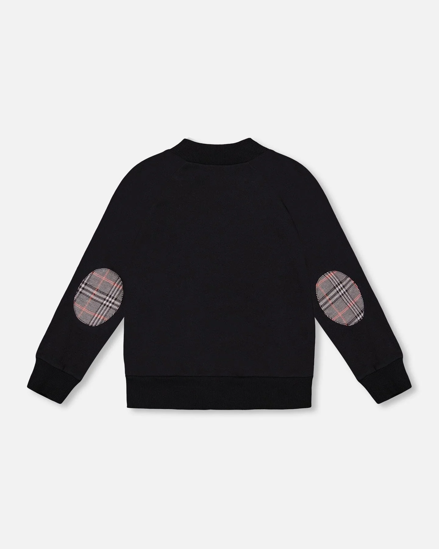 Bi-Material Zip Front Jacket Gray And Black Plaid