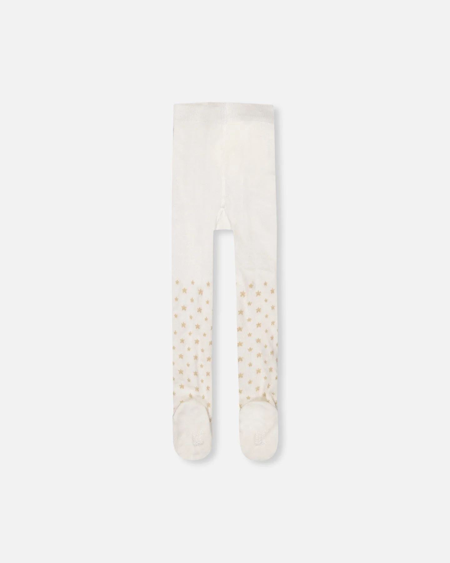 Knit Tights Off-White With Golden Star Pattern