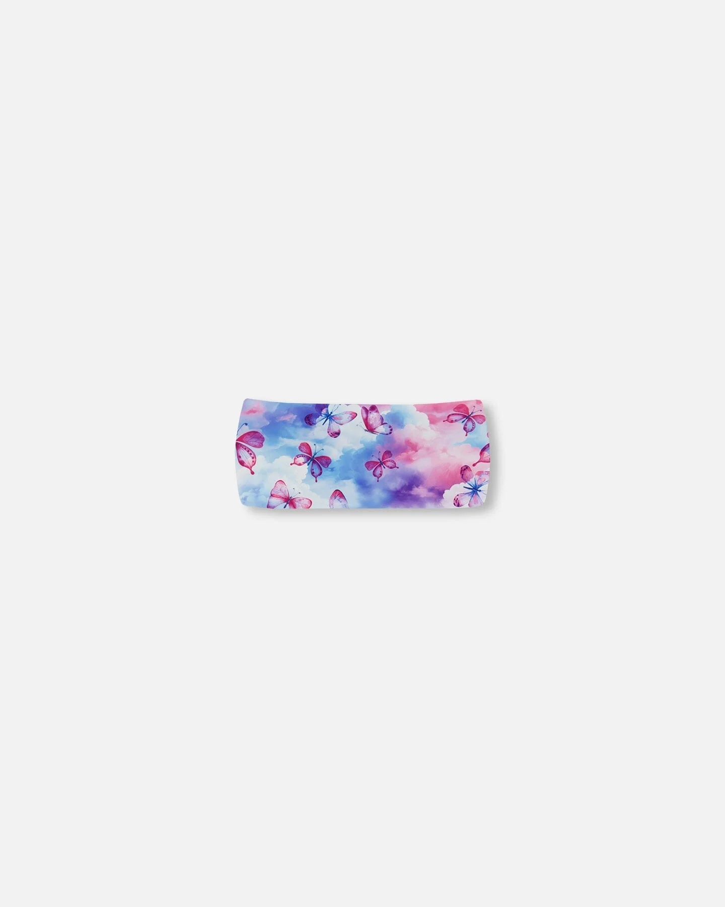 Printed Athletic Headband Pink, Blue And Butterflies