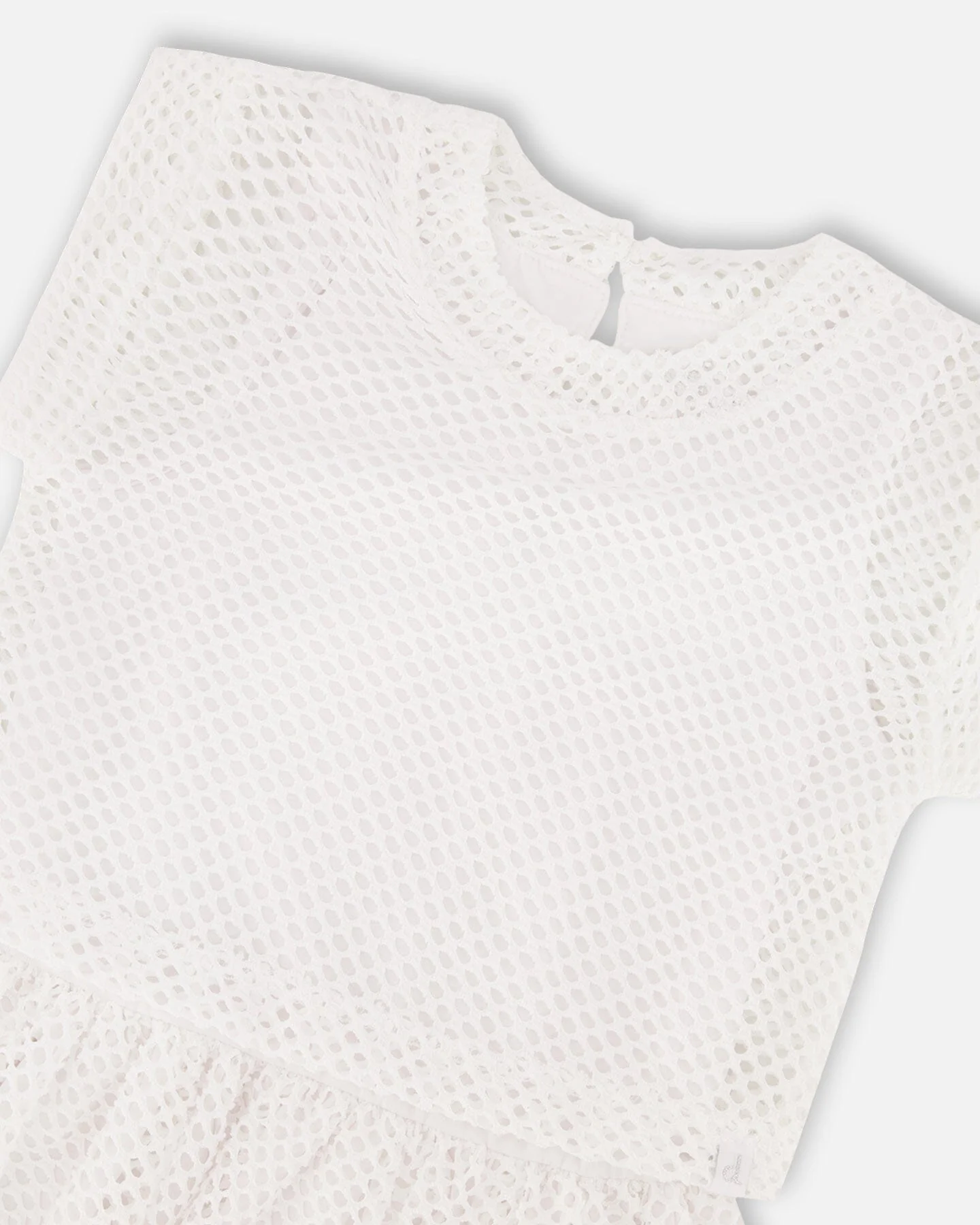 Bi-Material Mesh And Organic Cotton Dress Snow White