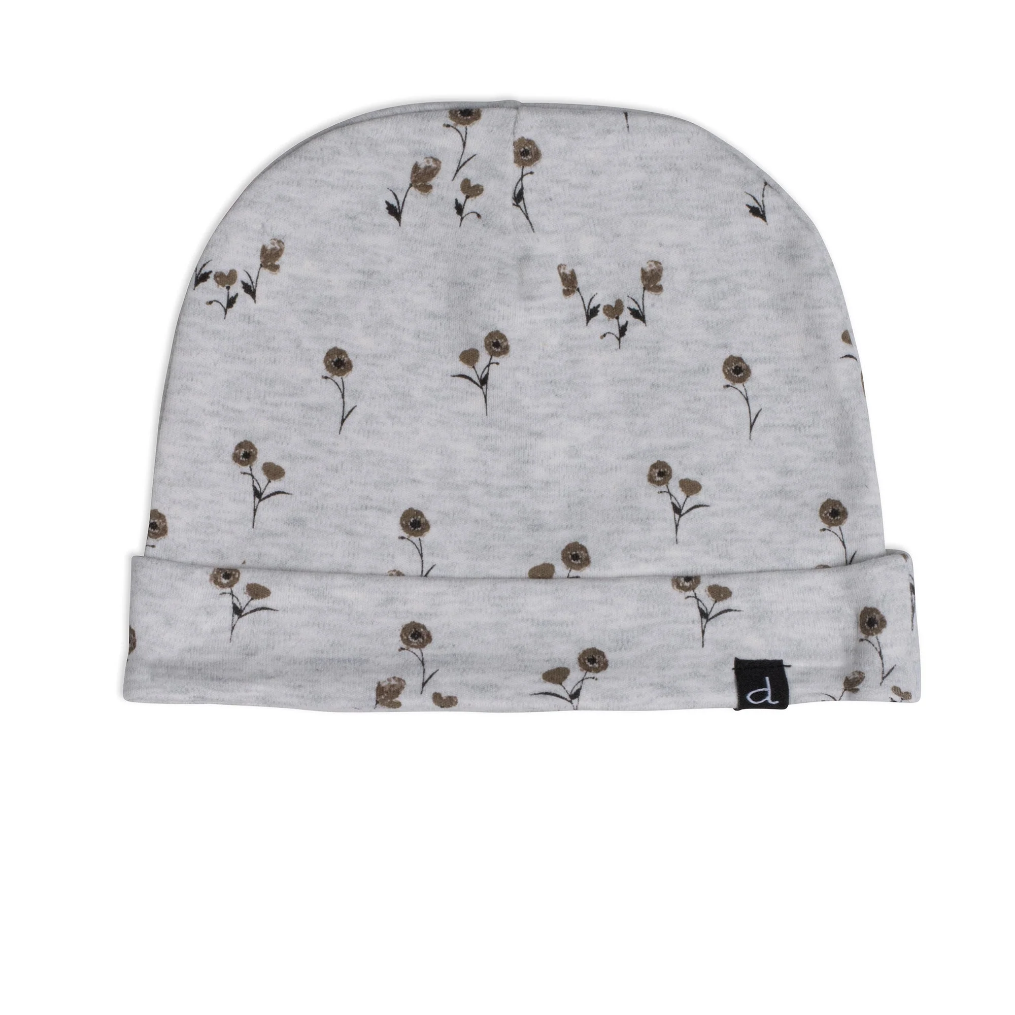 Organic Cotton Hat And Bib Set Printed Small Flowers