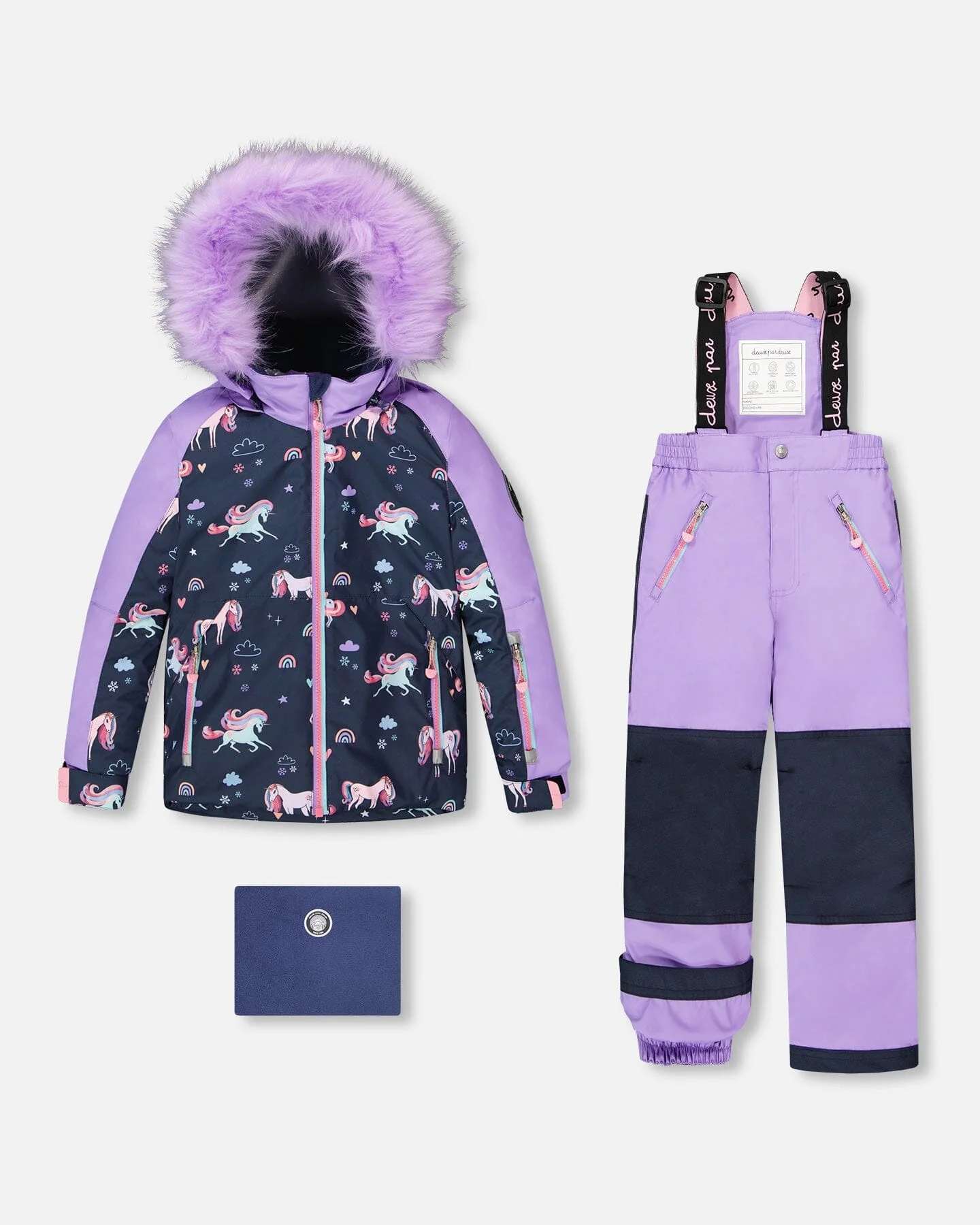 Two-Piece Play Snowsuit With Printed Colorblocked Jacket Lavender