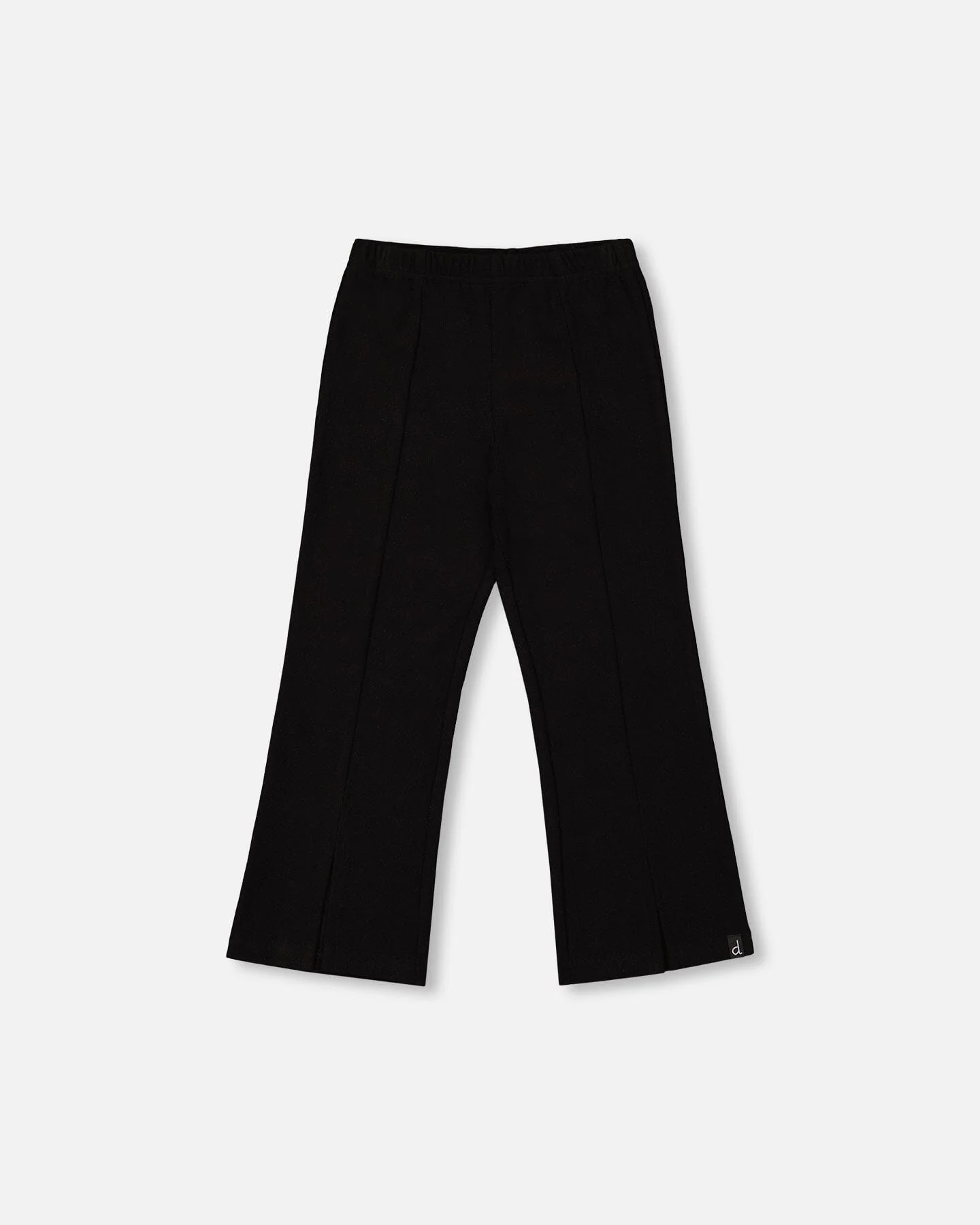 Ribbed Leggings Bootleg With Slit Black