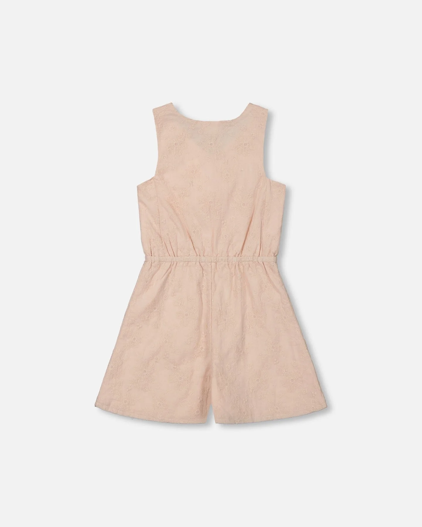 Sleeveless Eyelet Romper Beige