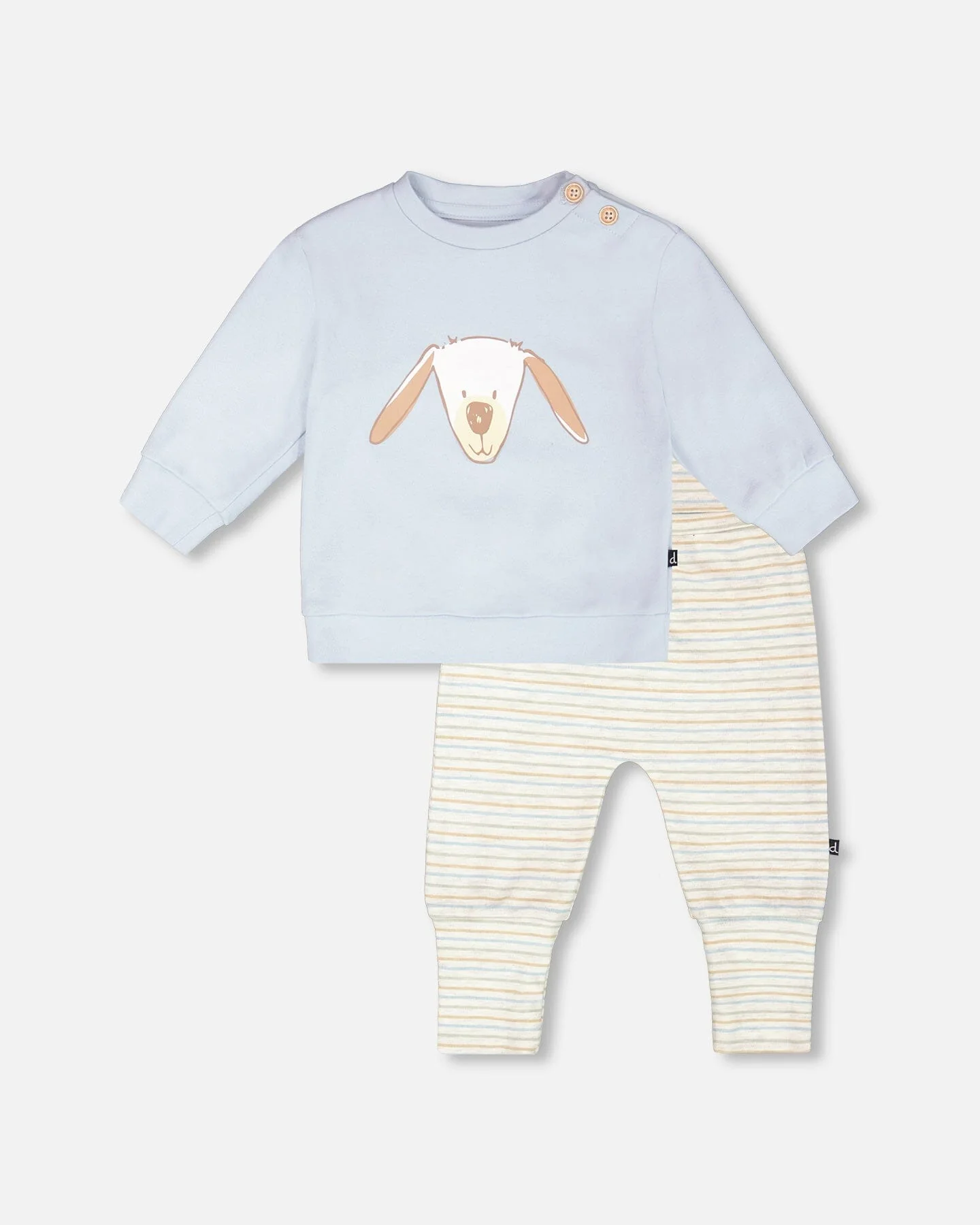 Organic Cotton Pant And Top Set Light Blue