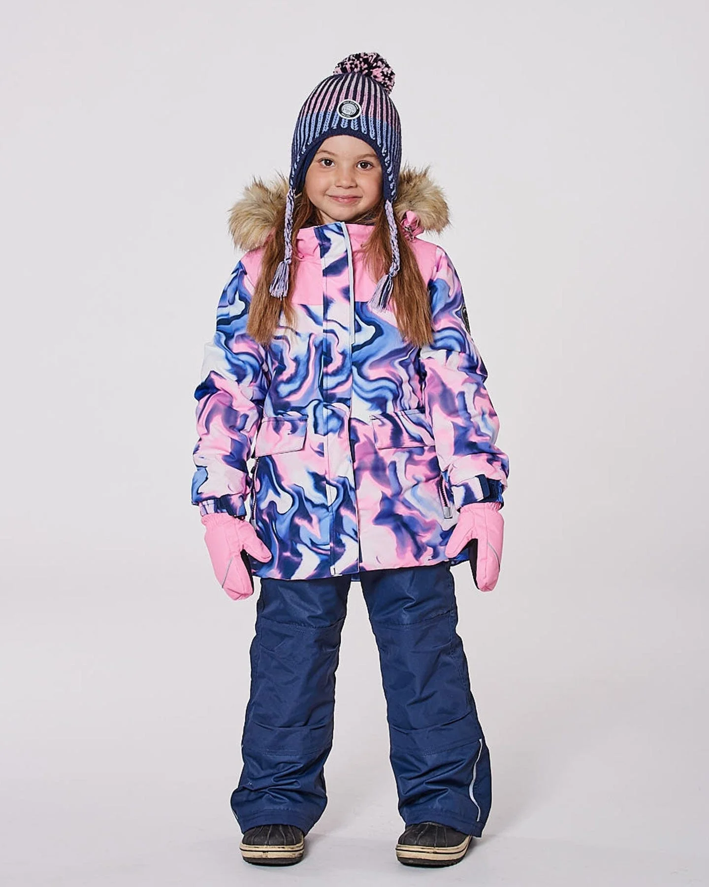 Two-Piece Discover Snowsuit With Printed Jacket Navy Blue