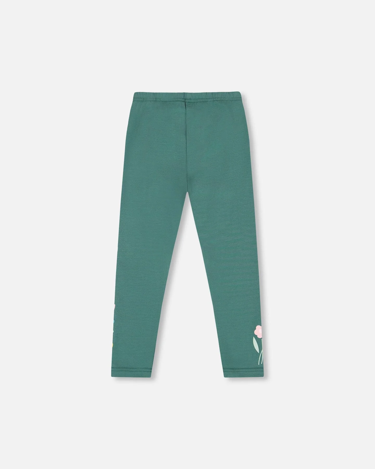 Leggings Dark Green With Flower Print