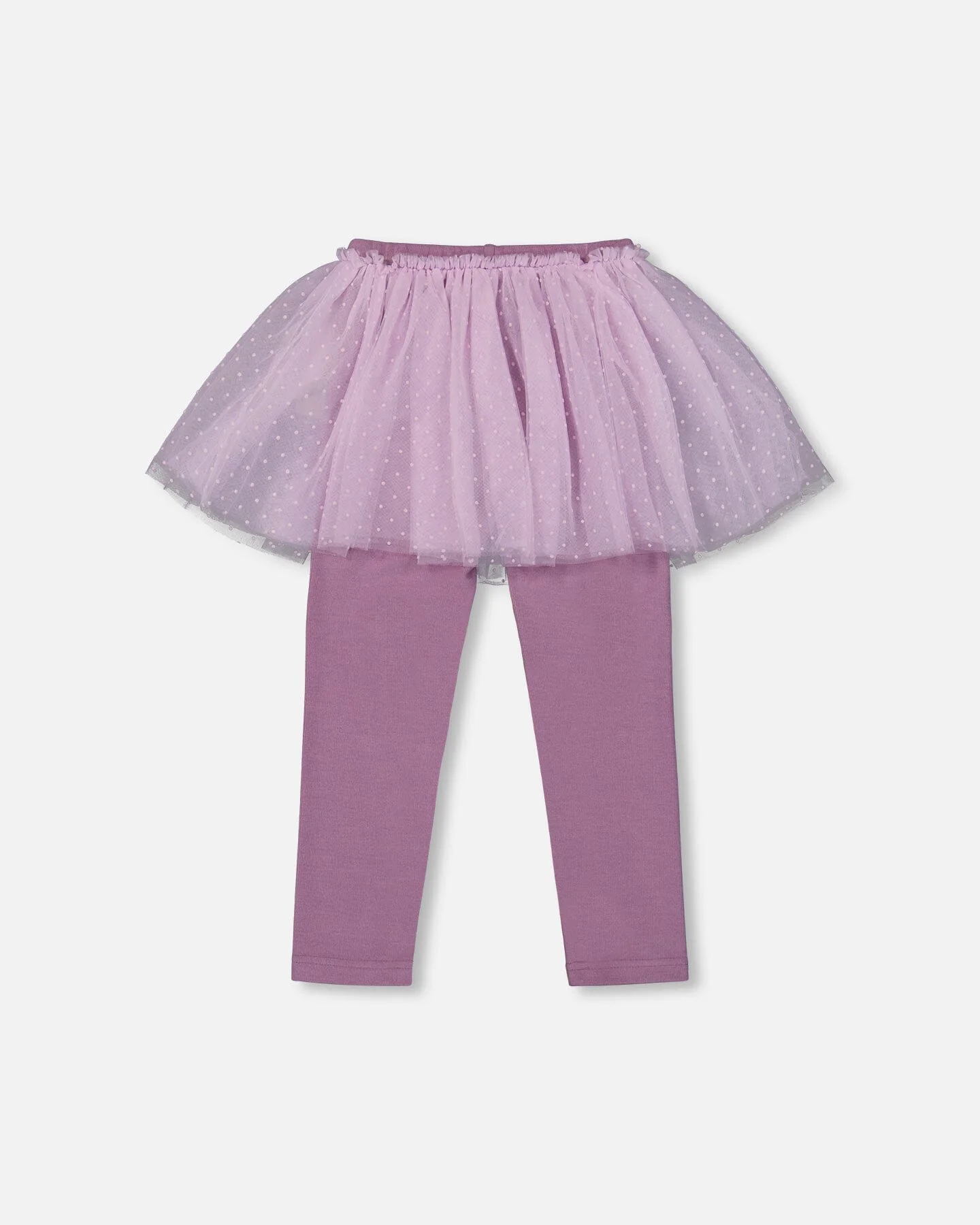 Leggings With Tulle Skirt Purple Gray
