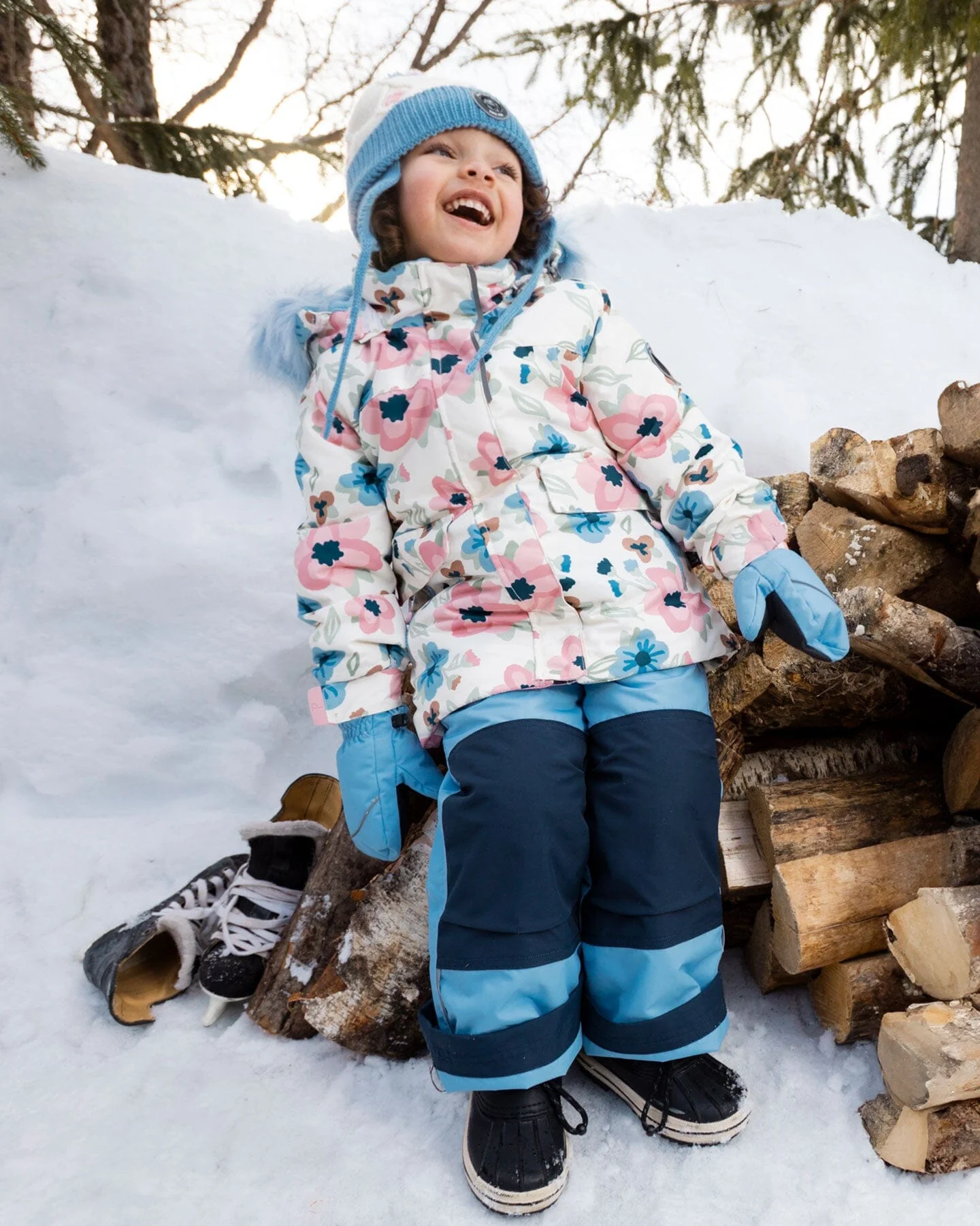 Two-Piece Discover Snowsuit With Printed Jacket Light Blue