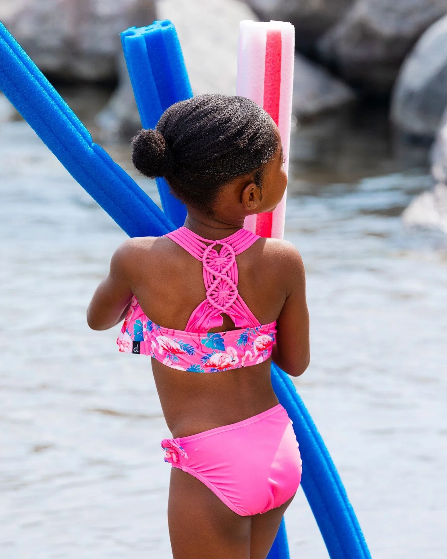 Printed Two-Piece Swimsuit Candy Pink And Pink Flamingo