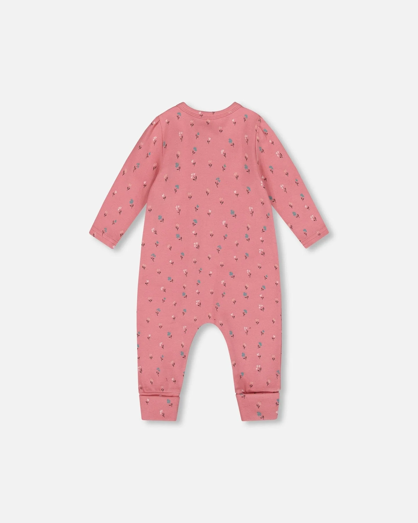 Organic Cotton Zipped Romper Pink Floral