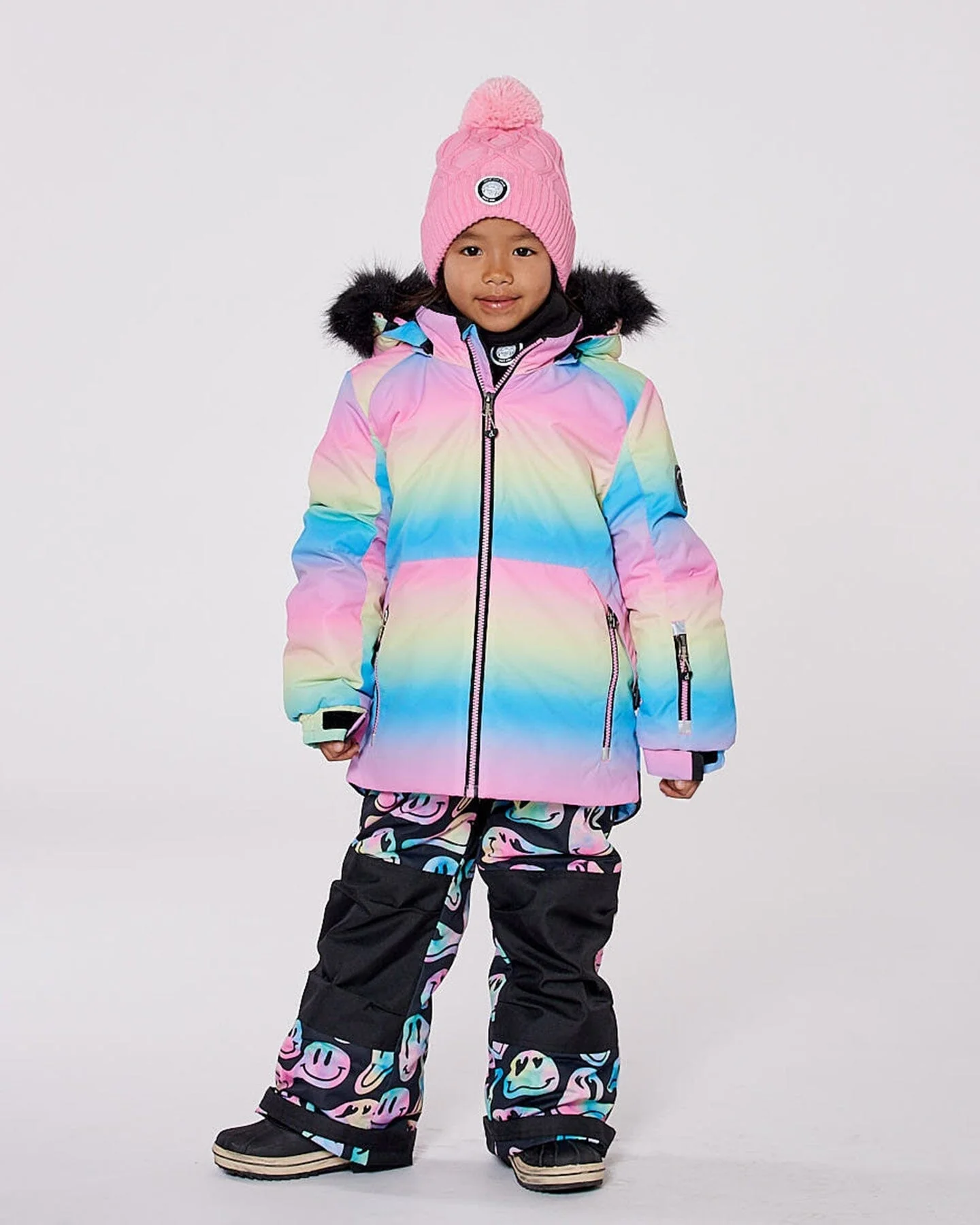Two-Piece Play Snowsuit Smiley Face Girl