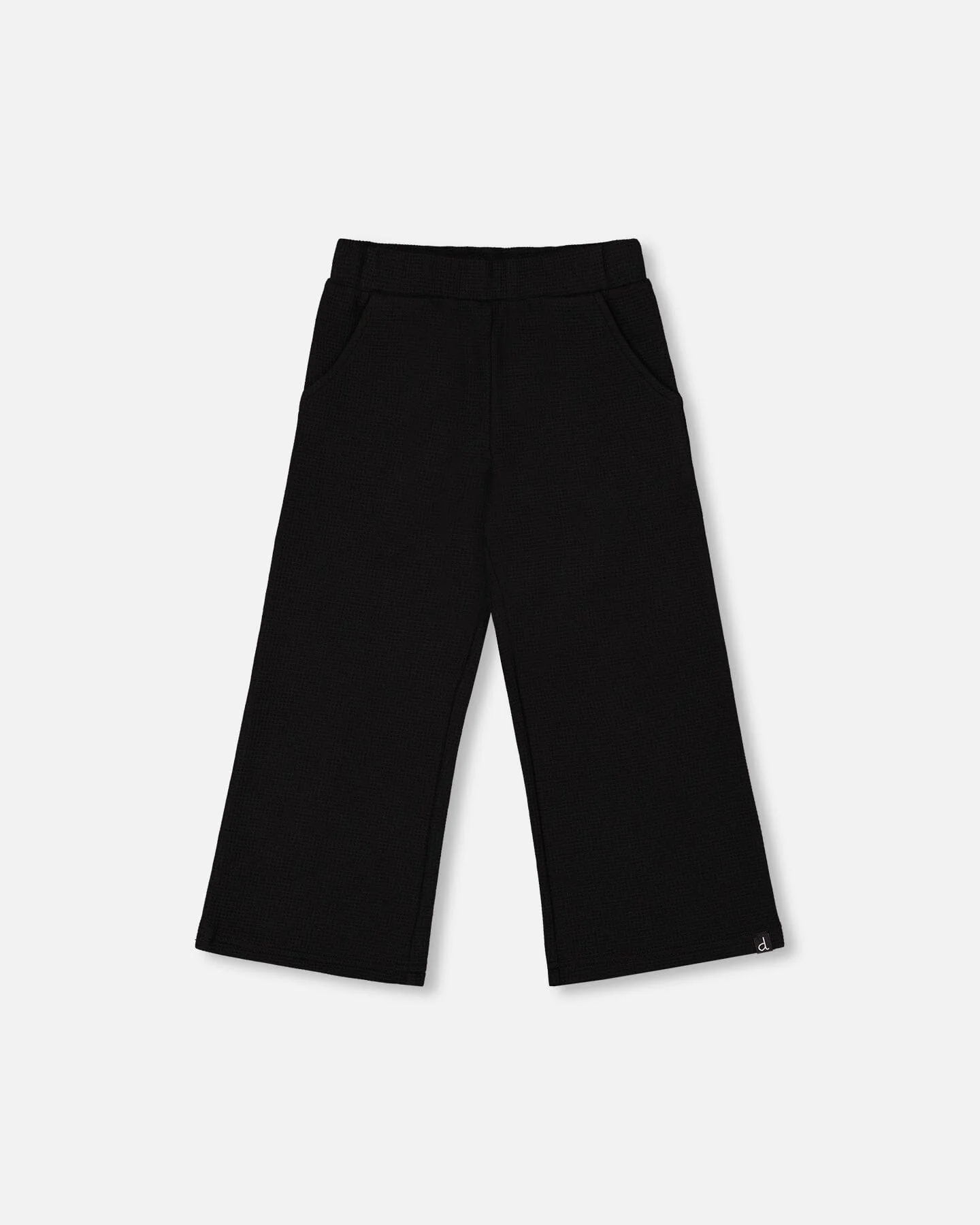 Waffle Flare Leg Pants Black