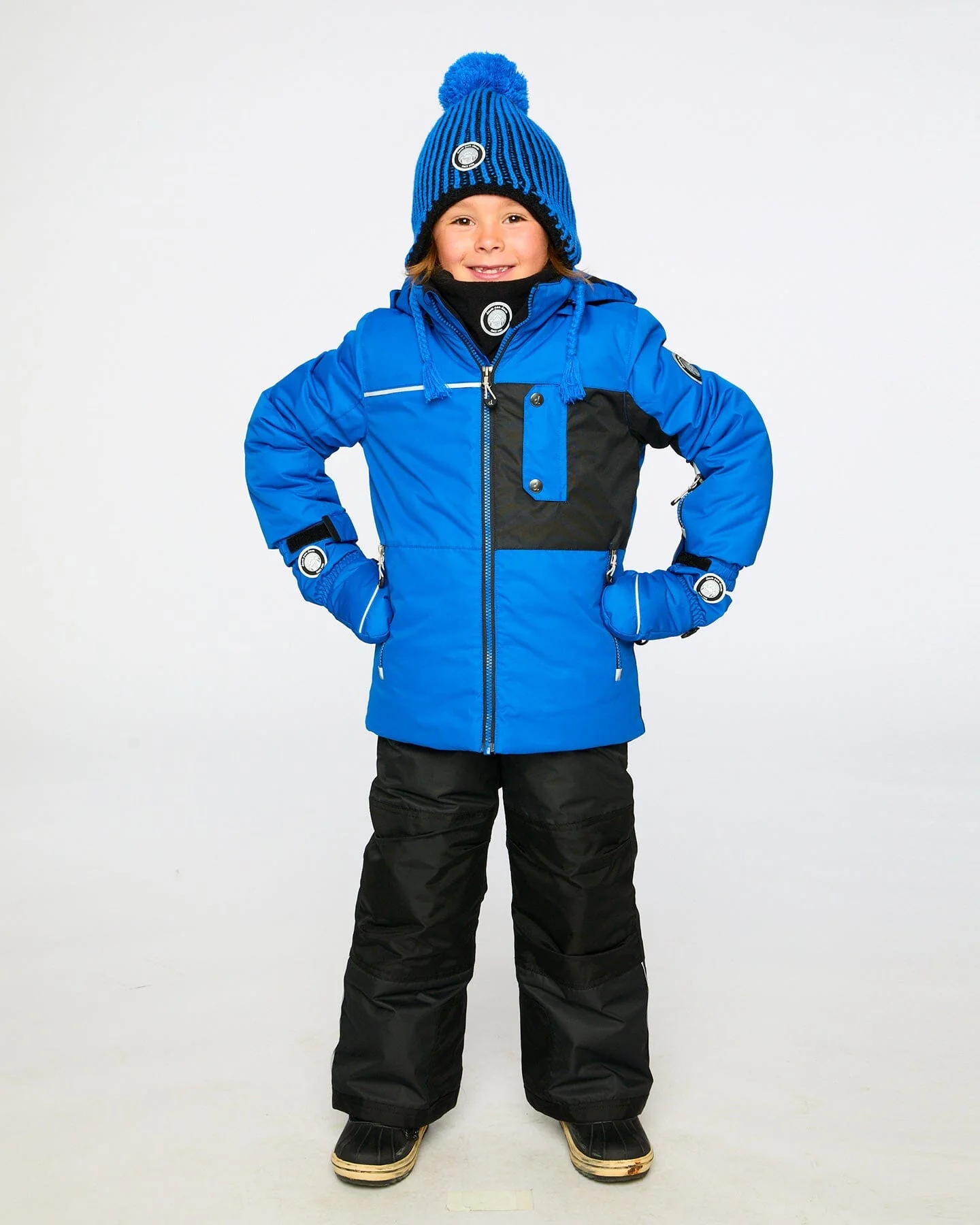 Two-Piece Play Snowsuit With Contrast Jacket Black