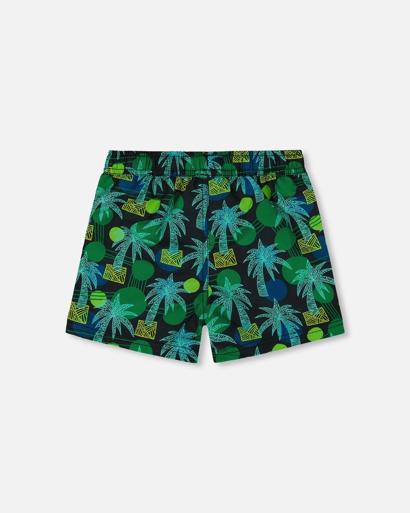 Printed Swim Trunks Green Jungle On Black