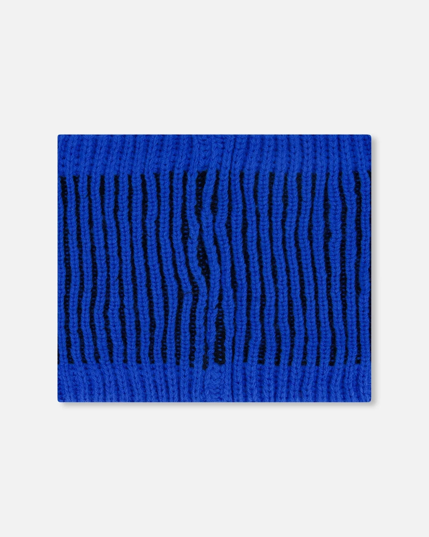 Lined Knit Neckwarmer Black And Blue