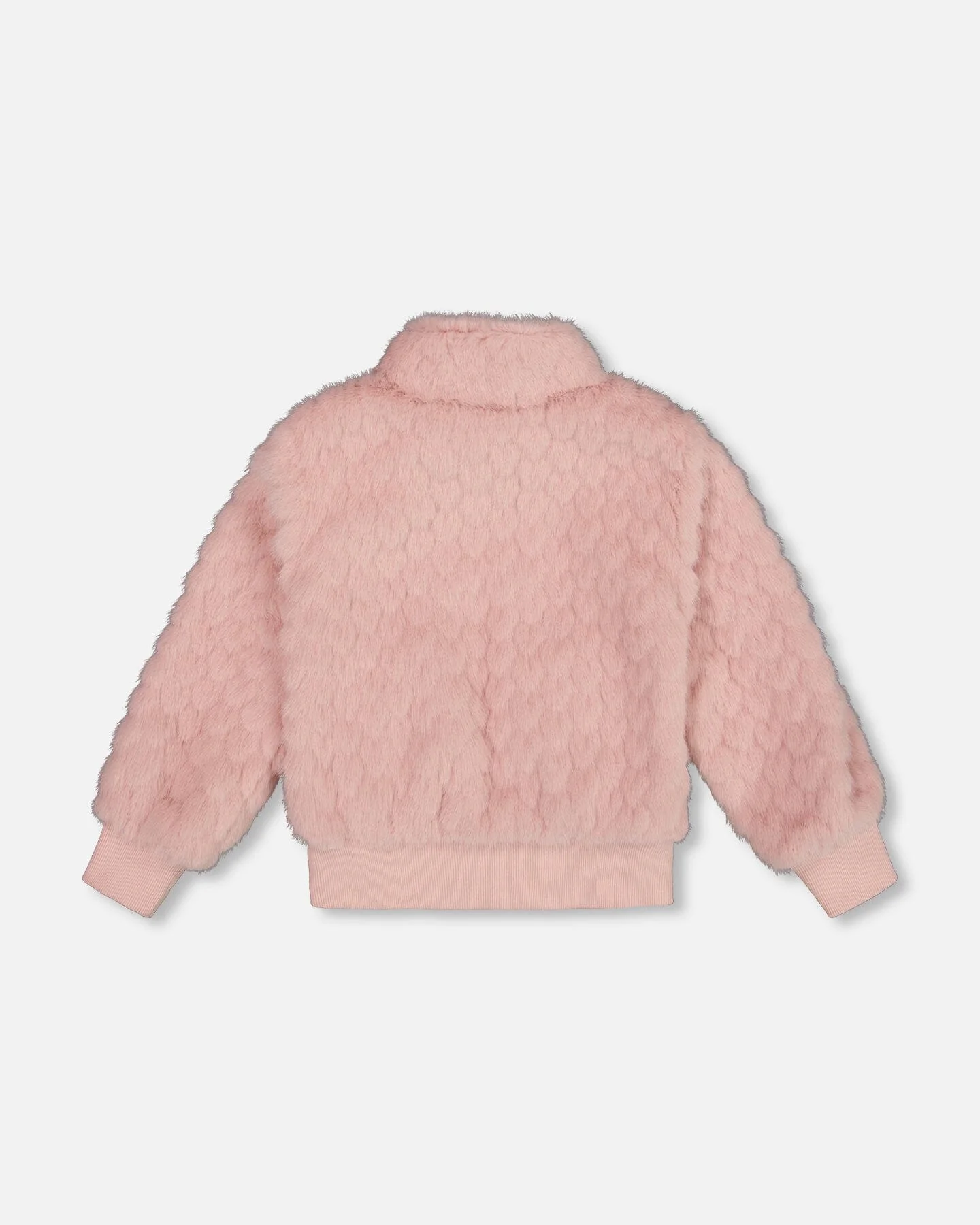 Faux Fur Jacquard Jacket Dusty Pink