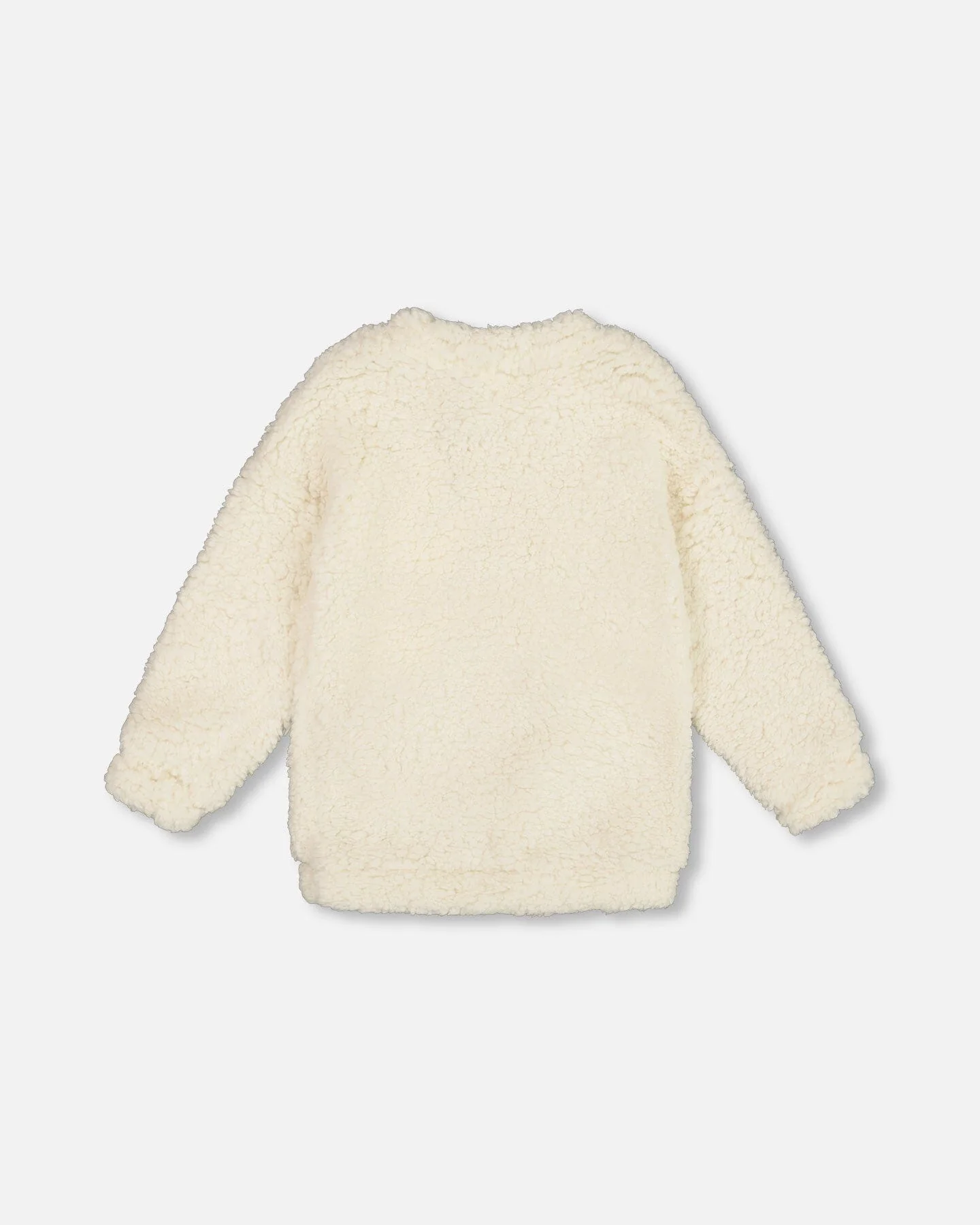 Plush Tunic Off-White With Bear Pocket