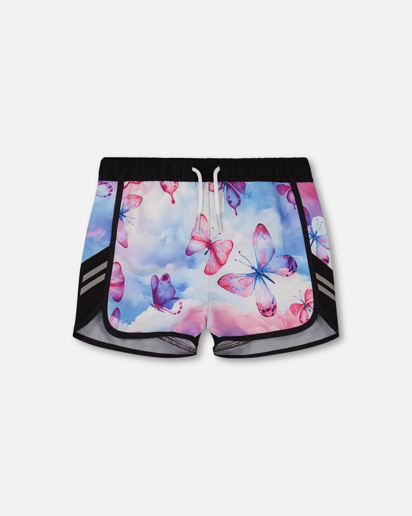 Printed Athletic Short Pink, Blue And Butterflies