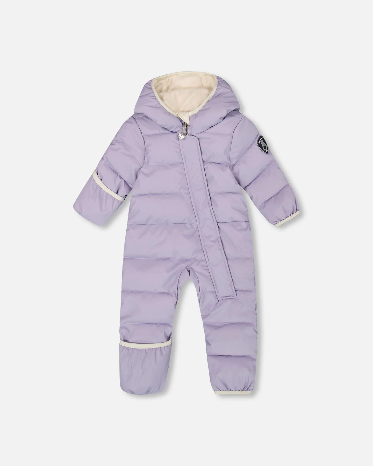 One-Piece Baby Cloud Compressible Snowsuit Designed For Car Seat Purple Gray