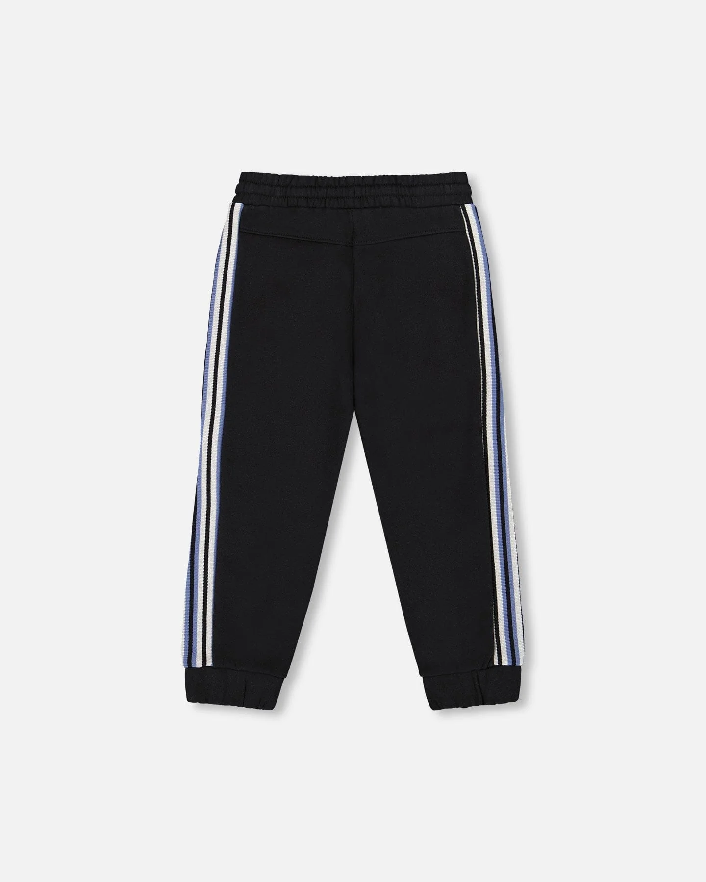 Fleece Sweatpants With Side Stripes Black