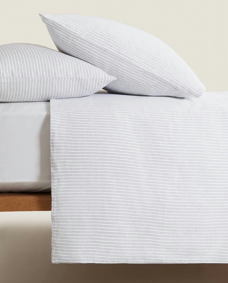 STRIPED LINEN DUVET COVER