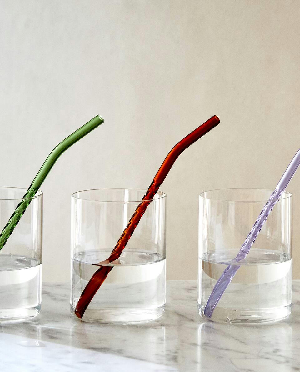 COLOURED BOROSILICATE GLASS STRAWS
