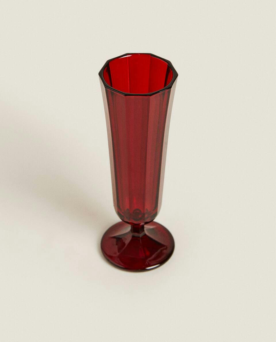 CHRISTMAS FACETED GLASS FLUTE